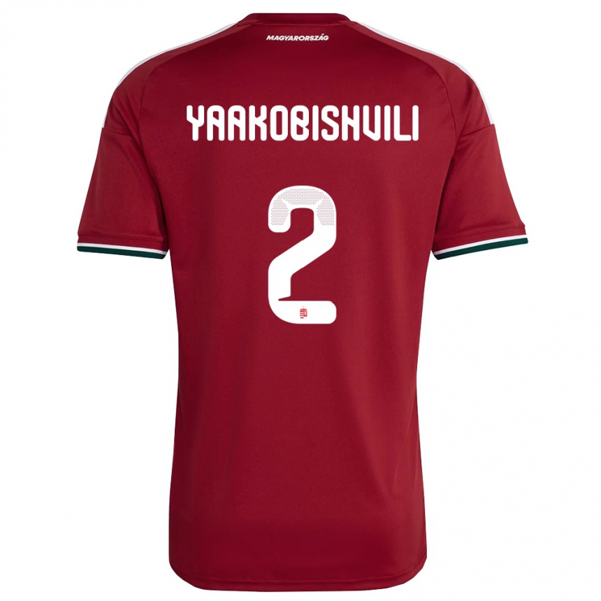 ילדים כדורגל הונגריה Antal Yaakobishvili #2 אדום ירוק לבן ג'רזי ביתית 26-28