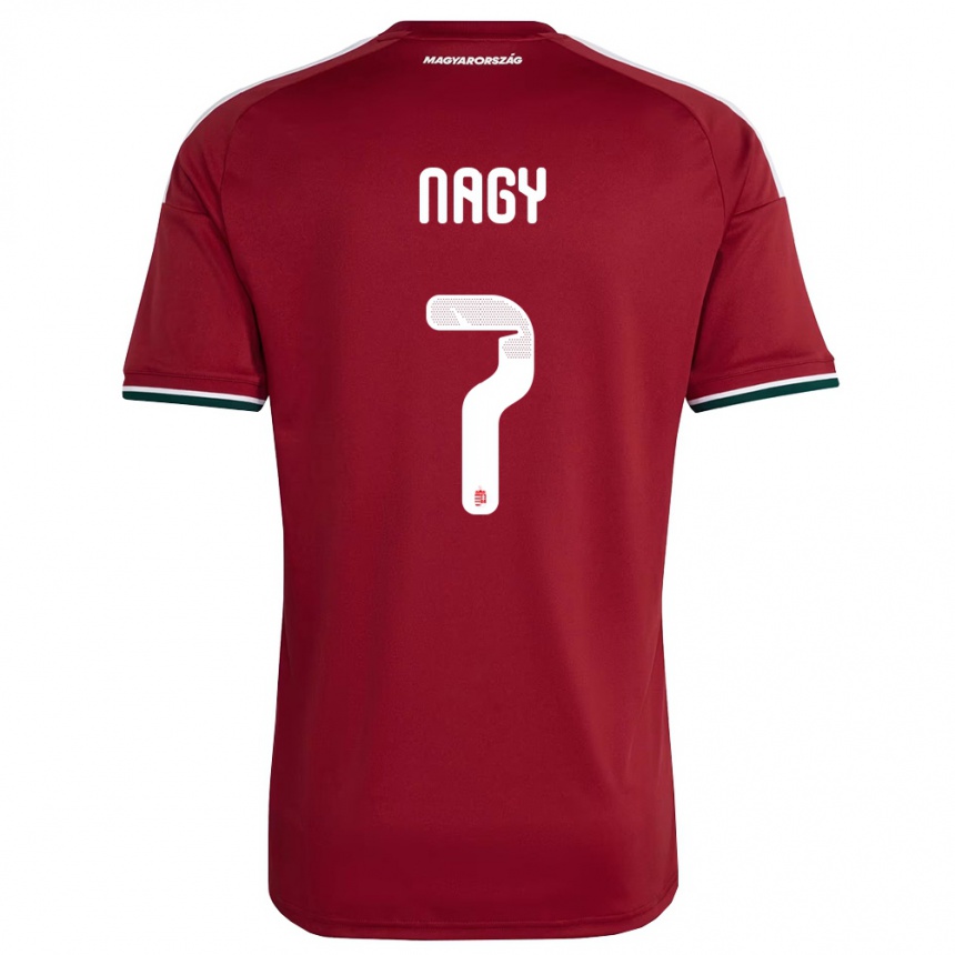 ילדים כדורגל הונגריה Fanni Nagy #7 אדום ירוק לבן ג'רזי ביתית 26-28