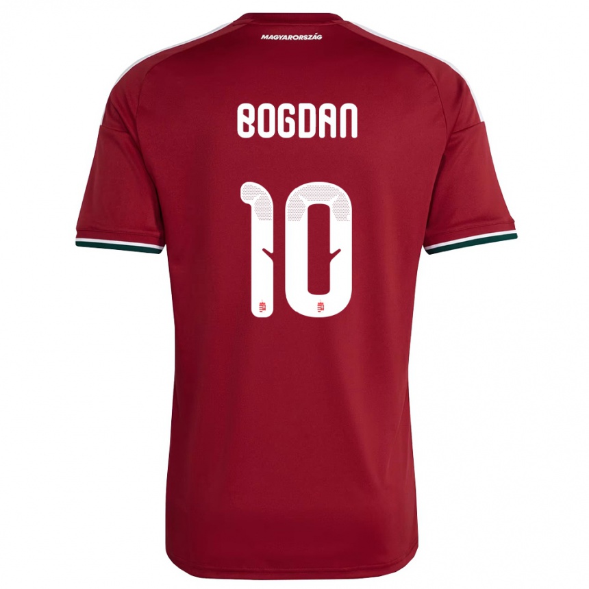 ילדים כדורגל הונגריה Hunor Bogdán #10 אדום ירוק לבן ג'רזי ביתית 26-28