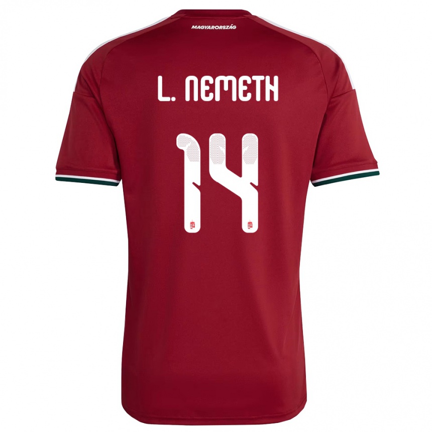 ילדים כדורגל הונגריה Loretta Németh #14 אדום ירוק לבן ג'רזי ביתית 26-28