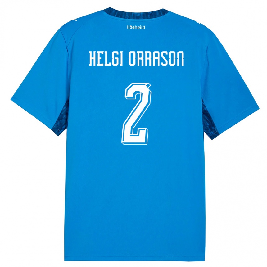 ילדים כדורגל אִיסלַנד Ásgeir Helgi Orrason #2 כחול כהה ג'רזי ביתית 26-28