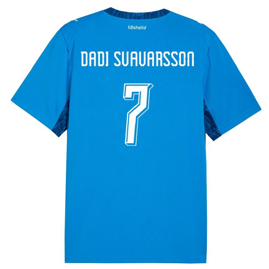 ילדים כדורגל אִיסלַנד Aron Dadi Svavarsson #7 כחול כהה ג'רזי ביתית 26-28