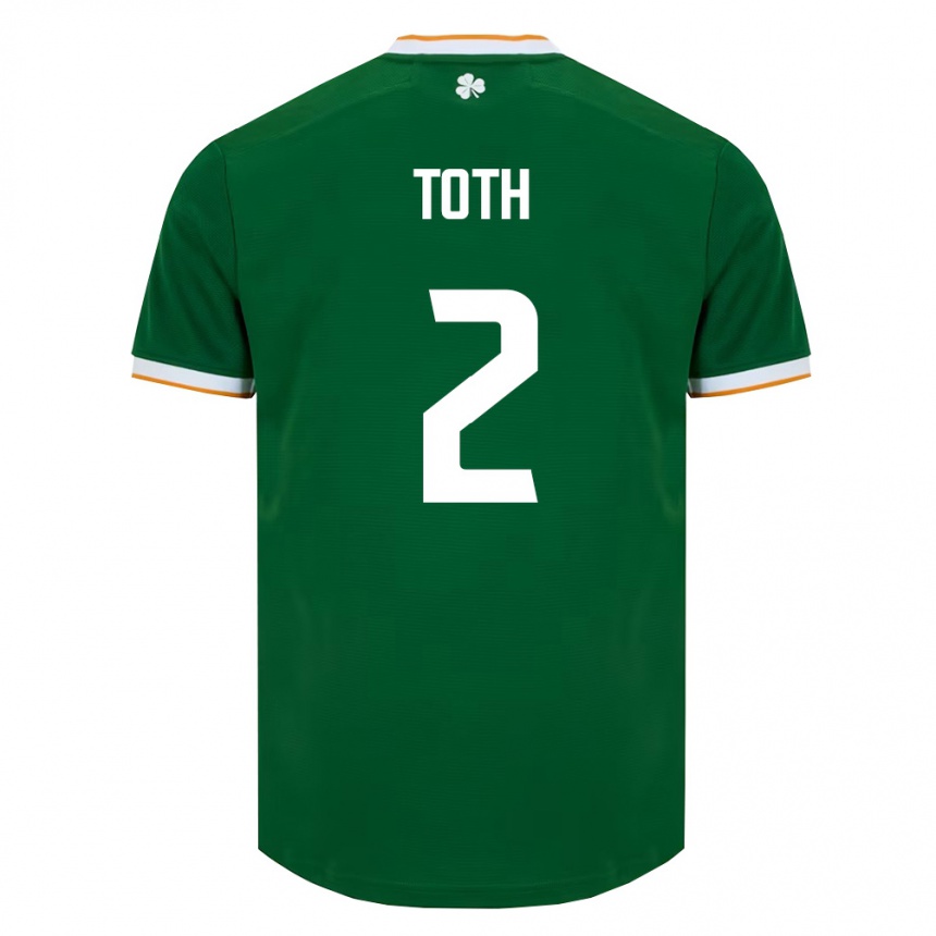 ילדים כדורגל אירלנד Patrick Toth #2 ירוק כהה לבן ג'רזי ביתית 26-28