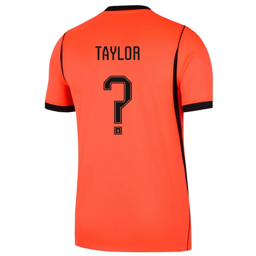 ילדים כדורגל הולנד Tyrell Taylor #0 כתום שחור ג'רזי ביתית 26-28