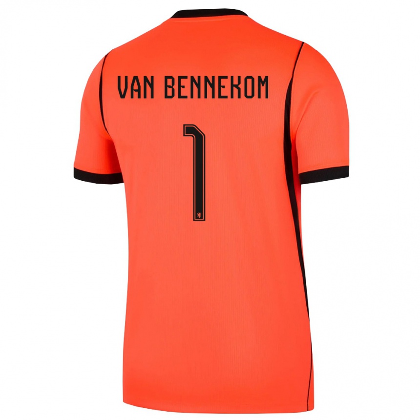 ילדים כדורגל הולנד Duron Van Bennekom #1 כתום שחור ג'רזי ביתית 26-28