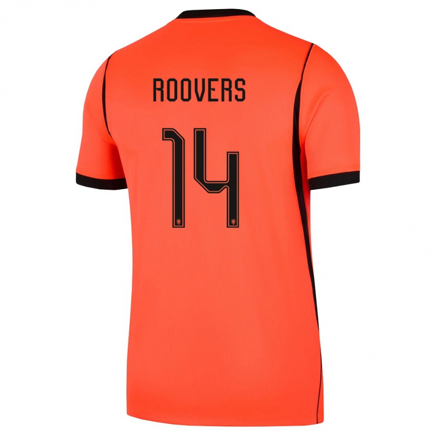 ילדים כדורגל הולנד Sam Roovers #14 כתום שחור ג'רזי ביתית 26-28