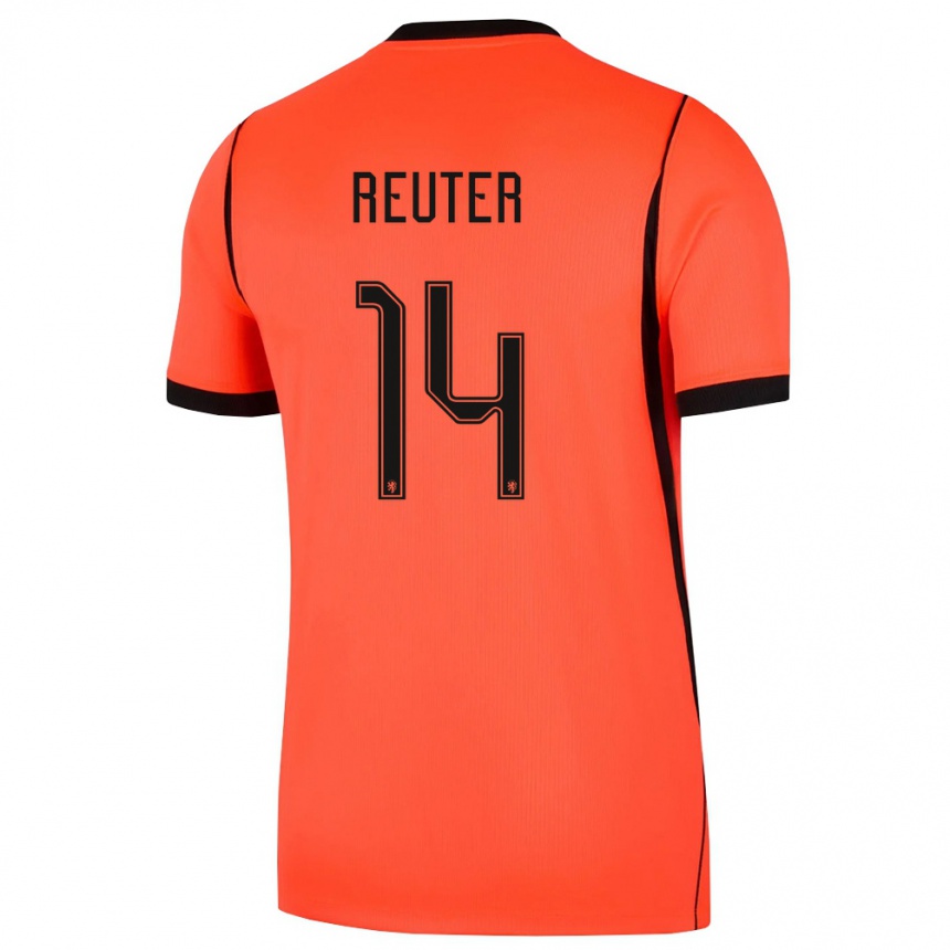 ילדים כדורגל הולנד Frederick Reuter #14 כתום שחור ג'רזי ביתית 26-28