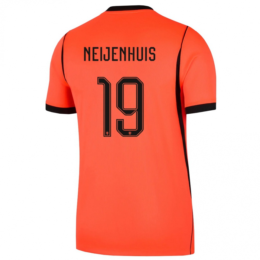 ילדים כדורגל הולנד Kelvin Neijenhuis #19 כתום שחור ג'רזי ביתית 26-28