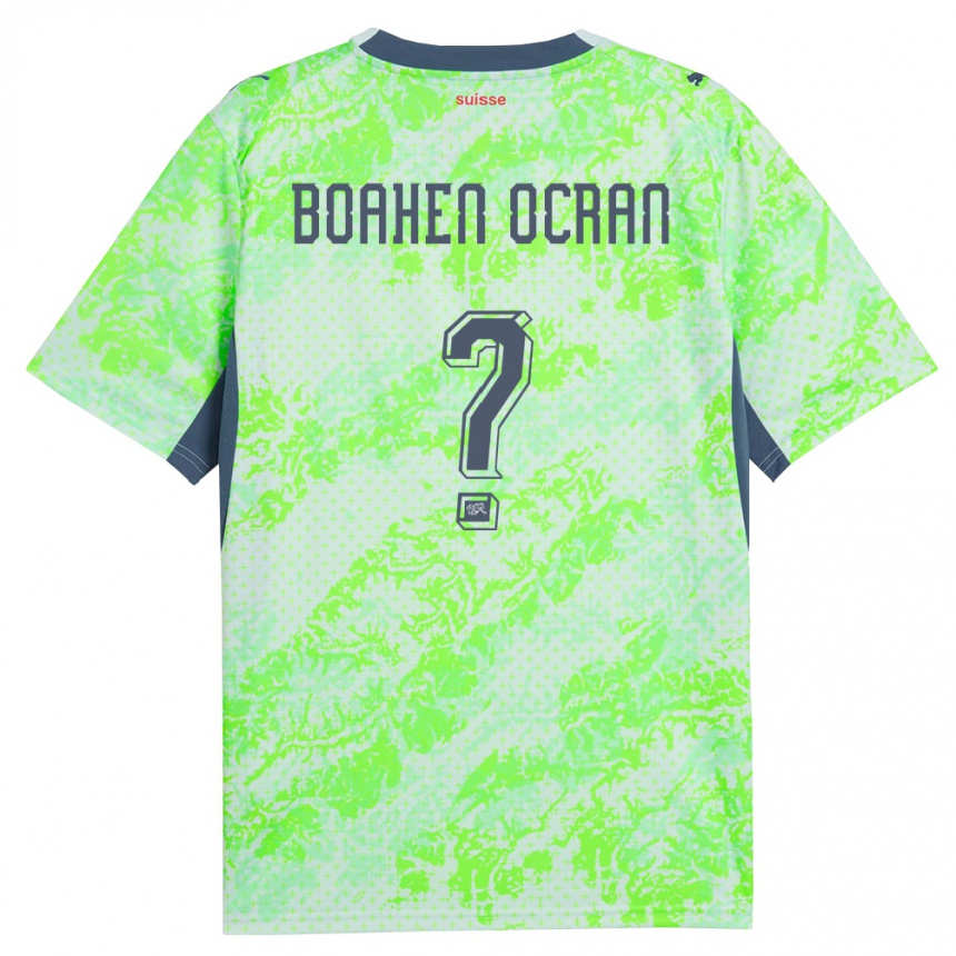 ילדים כדורגל שווייץ Bright Boahen Ocran #0 ירוק כהה הרחק ג'רזי 26-28