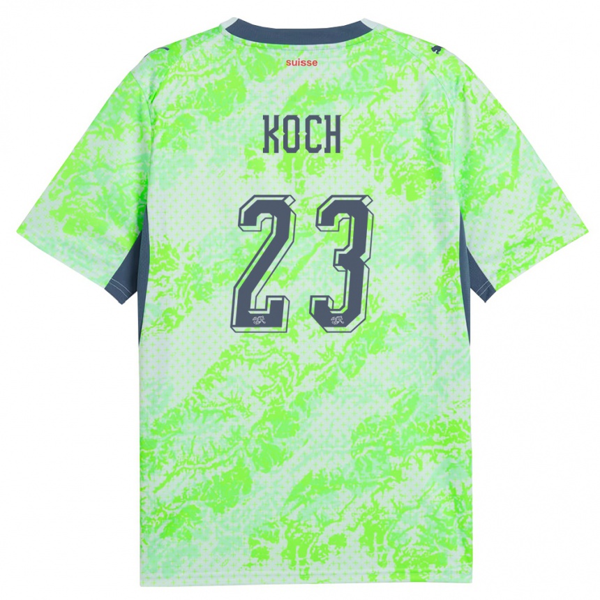 ילדים כדורגל שווייץ Cédric Koch #23 ירוק כהה הרחק ג'רזי 26-28