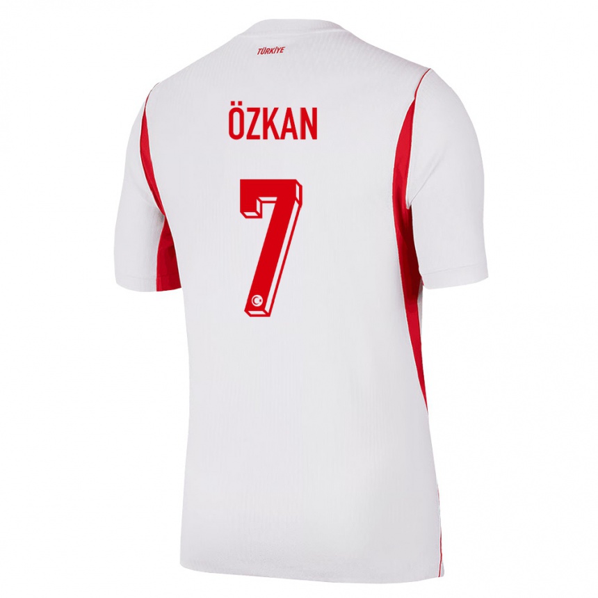 ילדים כדורגל טורקיה Noyan Özkan #7 לבן בורדו אדום הרחק ג'רזי 26-28