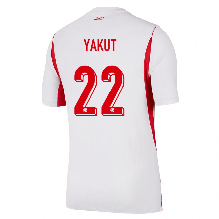 ילדים כדורגל טורקיה Narin Yakut #22 לבן בורדו אדום הרחק ג'רזי 26-28