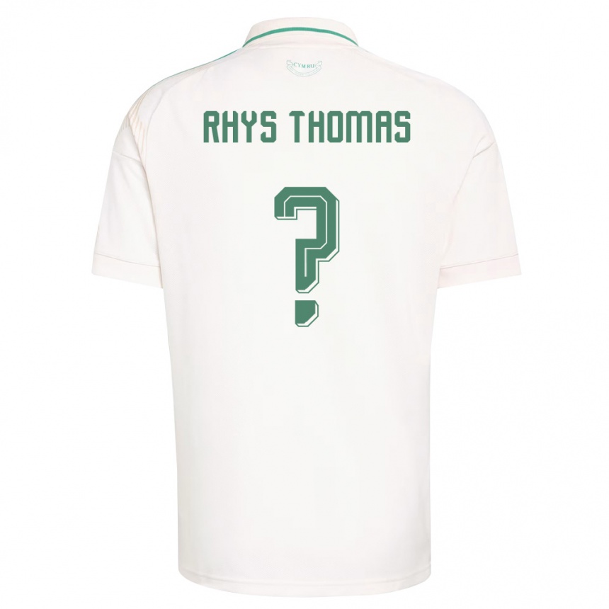 ילדים כדורגל ויילס Rhys Thomas #0 לבן חום ירוק הרחק ג'רזי 26-28