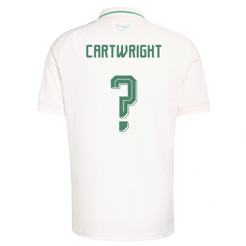 ילדים כדורגל ויילס Logan Cartwright #0 לבן חום ירוק הרחק ג'רזי 26-28