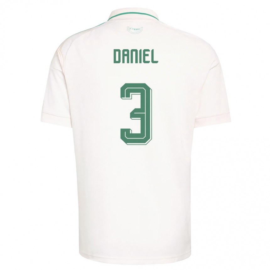 ילדים כדורגל ויילס Hugo Daniel #3 לבן חום ירוק הרחק ג'רזי 26-28