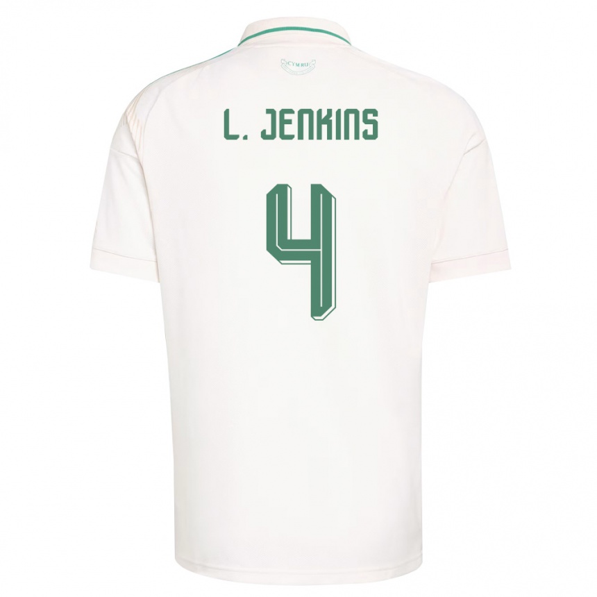 ילדים כדורגל ויילס Lee Jenkins #4 לבן חום ירוק הרחק ג'רזי 26-28