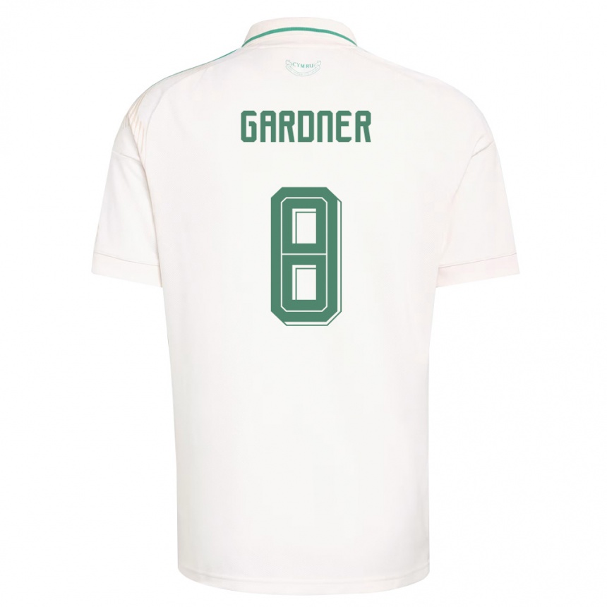 ילדים כדורגל ויילס Luis Gardner #8 לבן חום ירוק הרחק ג'רזי 26-28