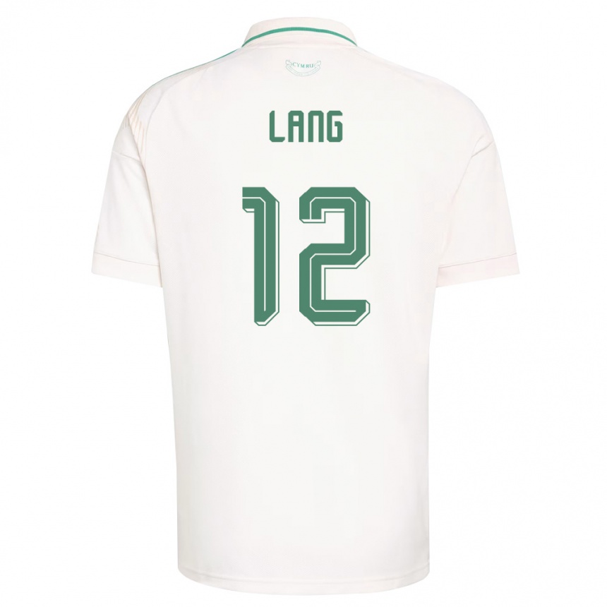 ילדים כדורגל ויילס Alex Lang #12 לבן חום ירוק הרחק ג'רזי 26-28