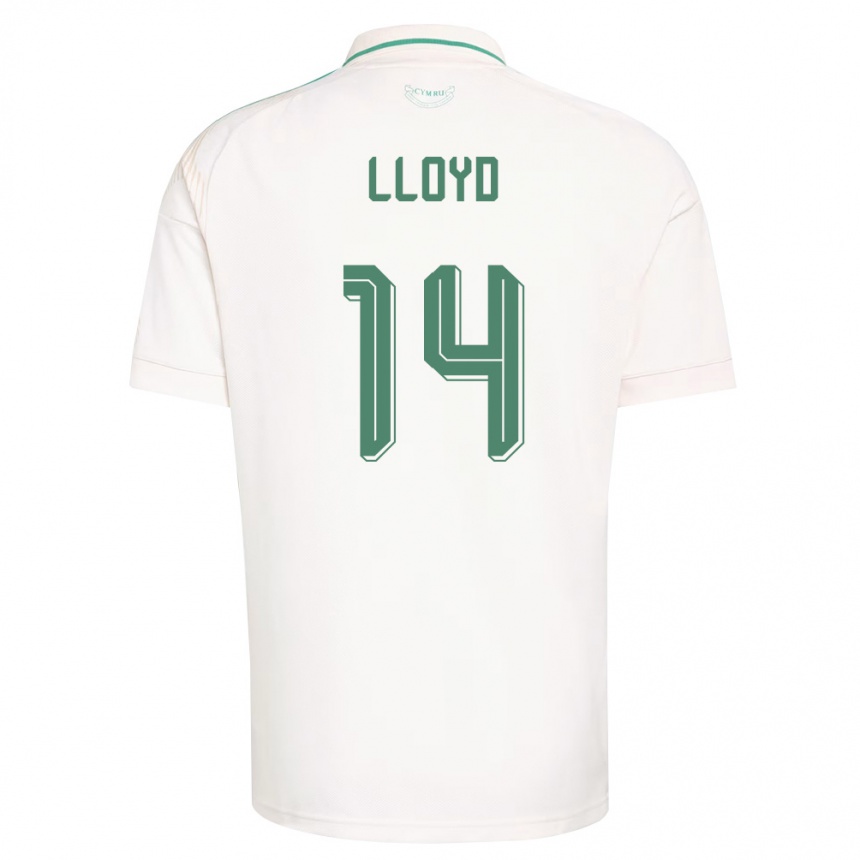 ילדים כדורגל ויילס Oliver Lloyd #14 לבן חום ירוק הרחק ג'רזי 26-28