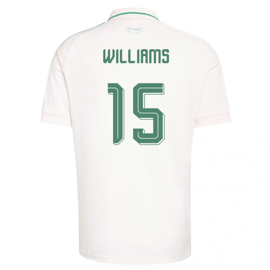 ילדים כדורגל ויילס Joe Williams #15 לבן חום ירוק הרחק ג'רזי 26-28