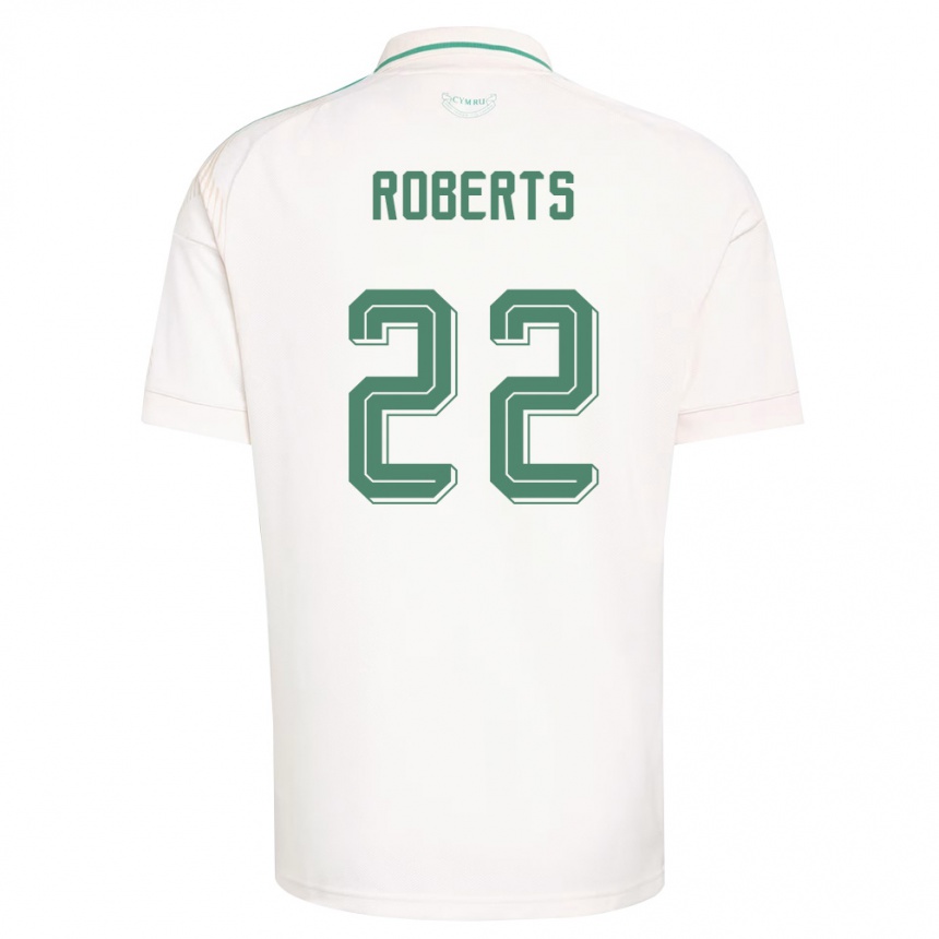ילדים כדורגל ויילס Lucas Roberts #22 לבן חום ירוק הרחק ג'רזי 26-28