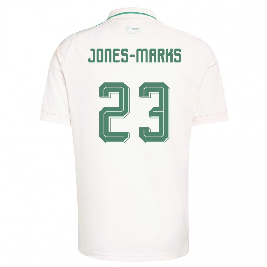 ילדים כדורגל ויילס Sonnie Jones-Marks #23 לבן חום ירוק הרחק ג'רזי 26-28