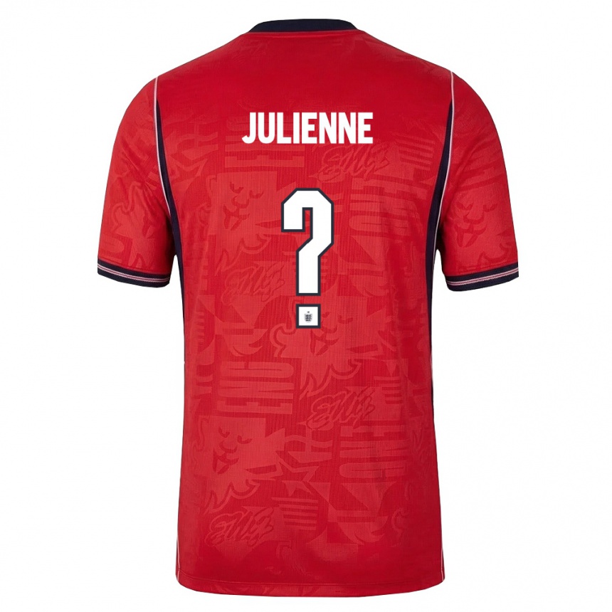 ילדים כדורגל אנגליה Theo Julienne #0 אדום כהה לבן הרחק ג'רזי 26-28