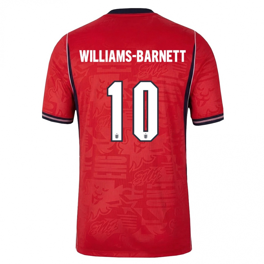 ילדים כדורגל אנגליה לוקה וויליאמס-ברנט #10 אדום כהה לבן הרחק ג'רזי 26-28