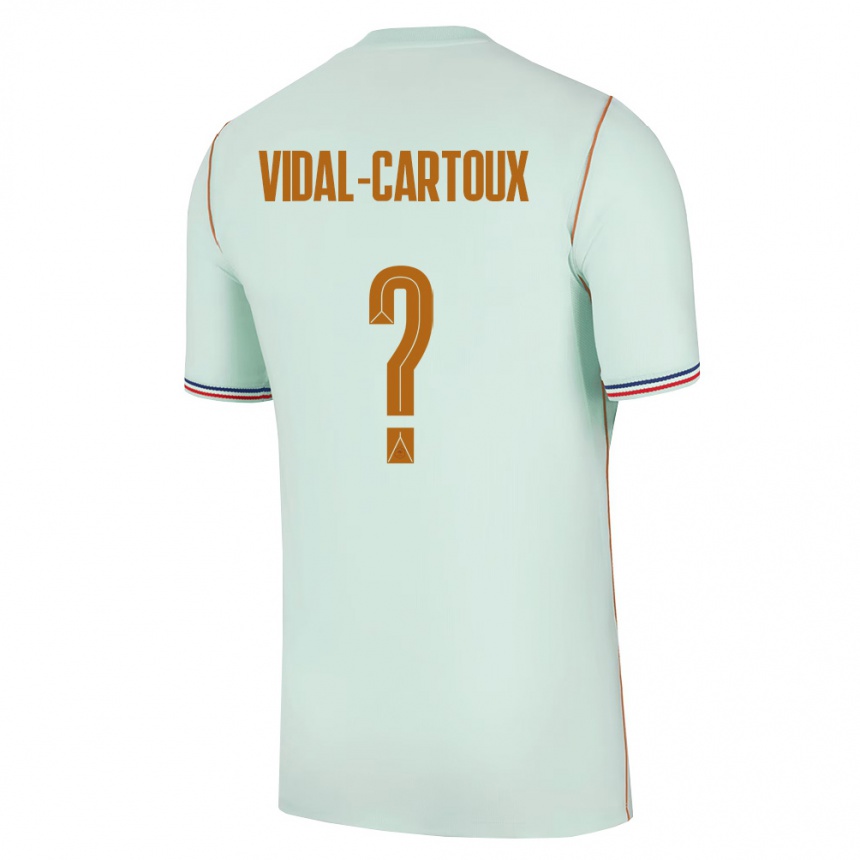 ילדים כדורגל צרפת Noah Vidal-Cartoux #0 ירוק זהב הרחק ג'רזי 26-28