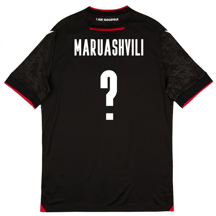 ילדים כדורגל גאורגיה Irakli Maruashvili #0 שחור לבן אדום הרחק ג'רזי 26-28