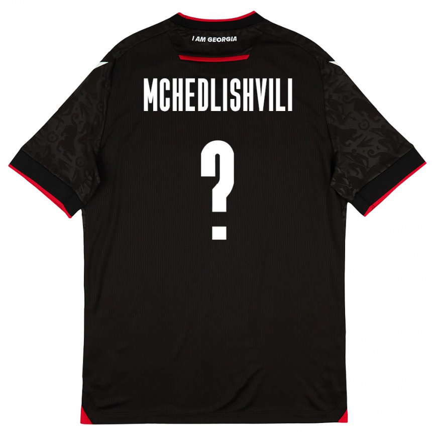 ילדים כדורגל גאורגיה Rati Mchedlishvili #0 שחור לבן אדום הרחק ג'רזי 26-28