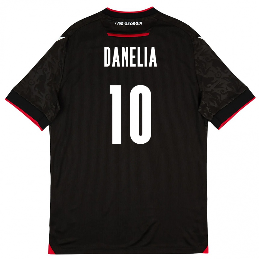 ילדים כדורגל גאורגיה Reziko Danelia #10 שחור לבן אדום הרחק ג'רזי 26-28