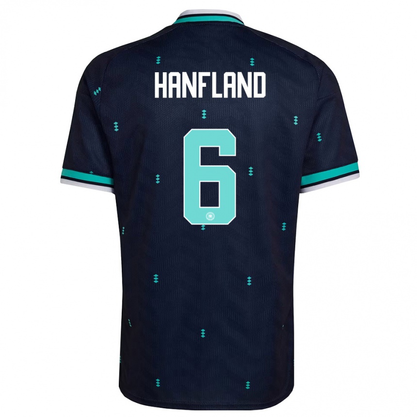 ילדים כדורגל גרמניה Paul Hanfland #6 כהה כחול שמיים לבן הרחק ג'רזי 26-28