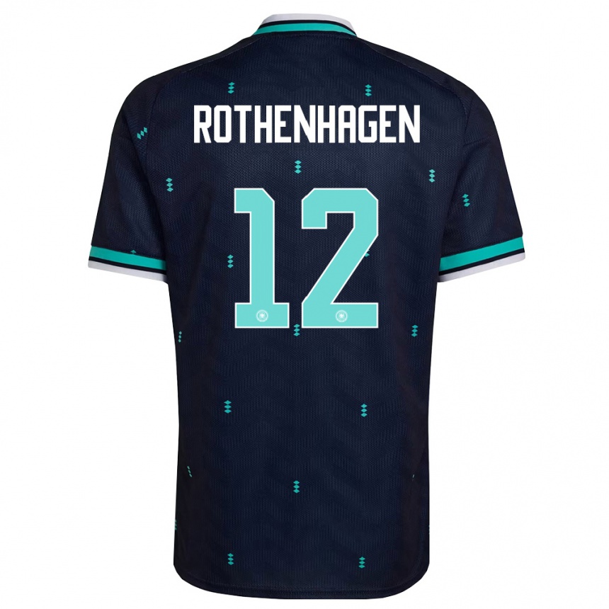 ילדים כדורגל גרמניה Lio Rothenhagen #12 כהה כחול שמיים לבן הרחק ג'רזי 26-28