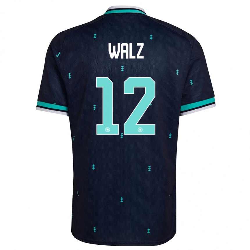 ילדים כדורגל גרמניה Tom Walz #12 כהה כחול שמיים לבן הרחק ג'רזי 26-28