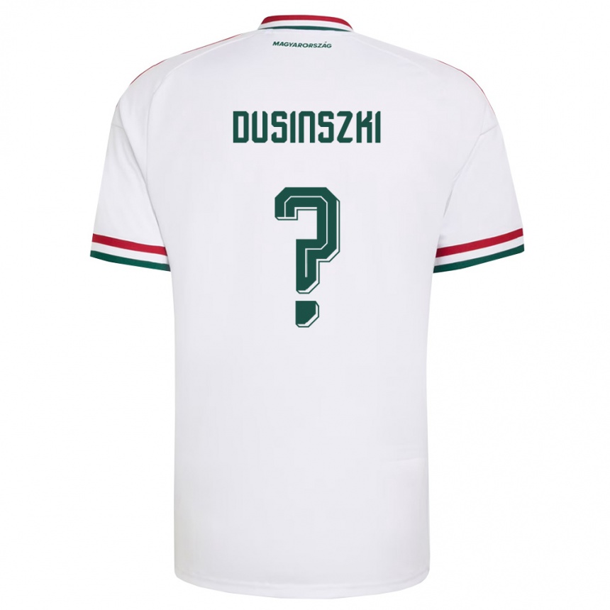 ילדים כדורגל הונגריה Szabolcs Dusinszki #0 לבן אדום ירוק הרחק ג'רזי 26-28