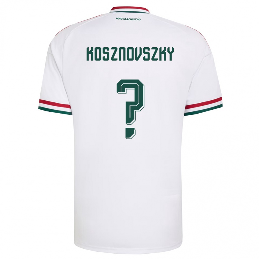 ילדים כדורגל הונגריה Márk Kosznovszky #0 לבן אדום ירוק הרחק ג'רזי 26-28