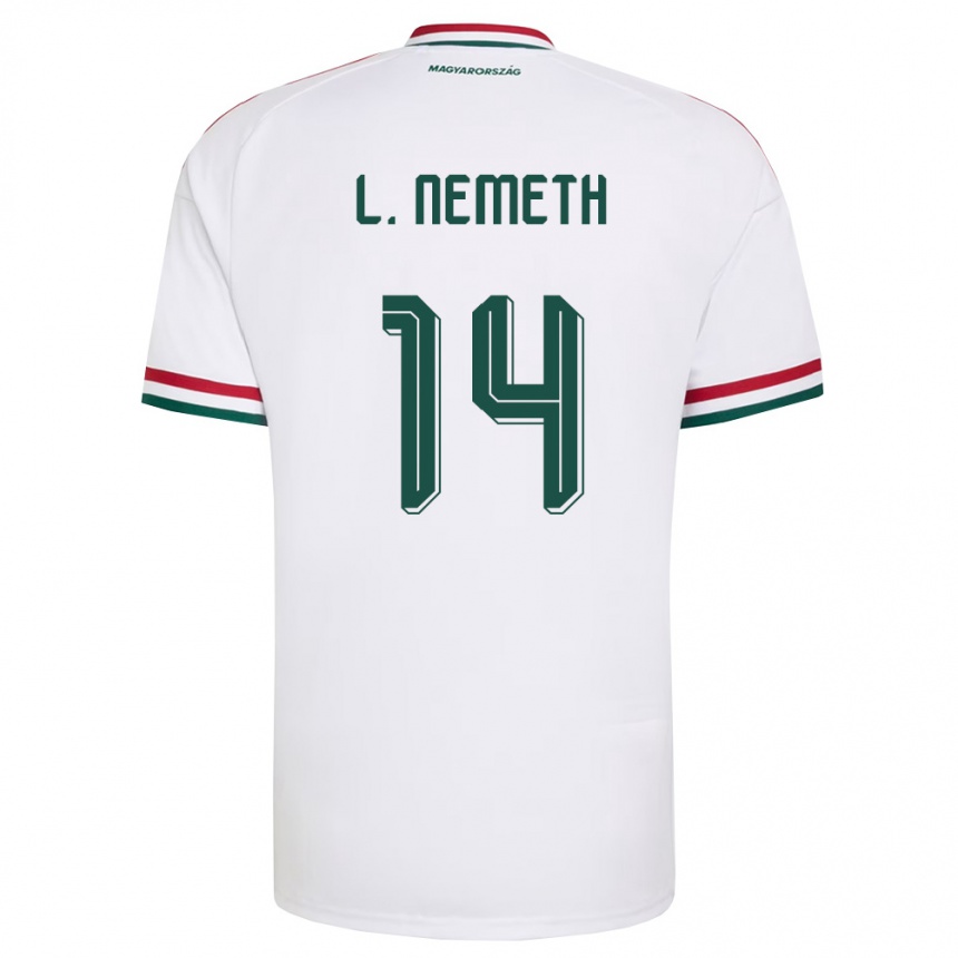 ילדים כדורגל הונגריה Loretta Németh #14 לבן אדום ירוק הרחק ג'רזי 26-28