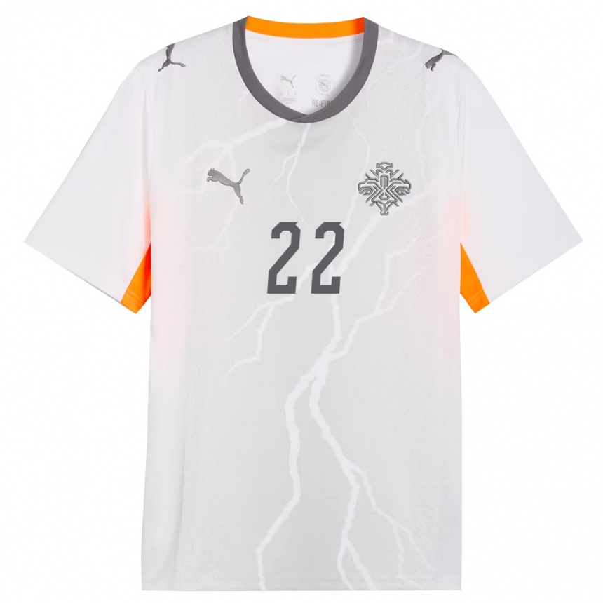 ילדים כדורגל אִיסלַנד Galdur Gudmundsson #22 לבן כתום אפור הרחק ג'רזי 26-28 ילדים כדורגל אִיסלַנד Galdur Gudmundsson #22 לבן כתום אפור הרחק ג'רזי 26-28