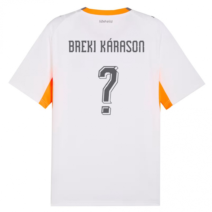 ילדים כדורגל אִיסלַנד Sigurdur Breki Kárason #0 לבן כתום אפור הרחק ג'רזי 26-28