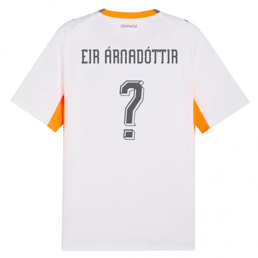 ילדים כדורגל אִיסלַנד Ásta Eir Árnadóttir #0 לבן כתום אפור הרחק ג'רזי 26-28
