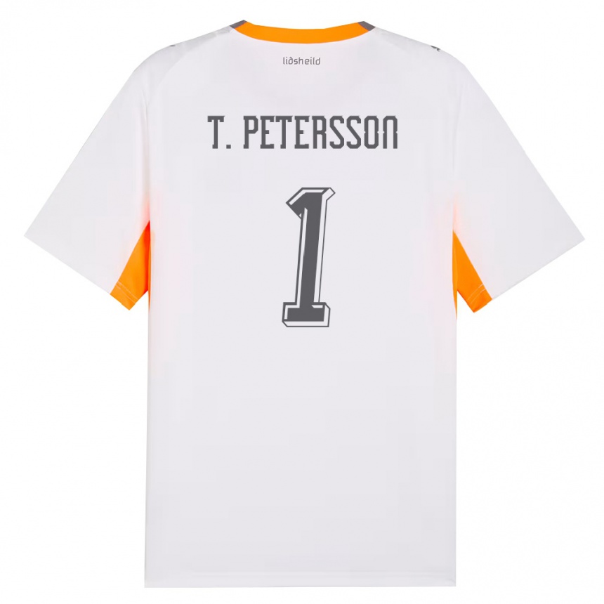 ילדים כדורגל אִיסלַנד Tómas Petersson #1 לבן כתום אפור הרחק ג'רזי 26-28