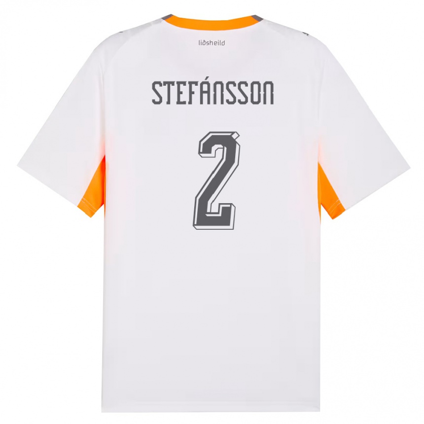 ילדים כדורגל אִיסלַנד Stefán Gísli Stefánsson #2 לבן כתום אפור הרחק ג'רזי 26-28