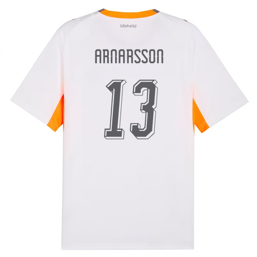 ילדים כדורגל אִיסלַנד Ásbjörn Líndal Arnarsson #13 לבן כתום אפור הרחק ג'רזי 26-28
