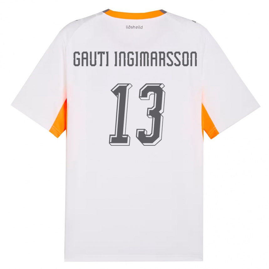 ילדים כדורגל אִיסלַנד Skarphédinn Gauti Ingimarsson #13 לבן כתום אפור הרחק ג'רזי 26-28