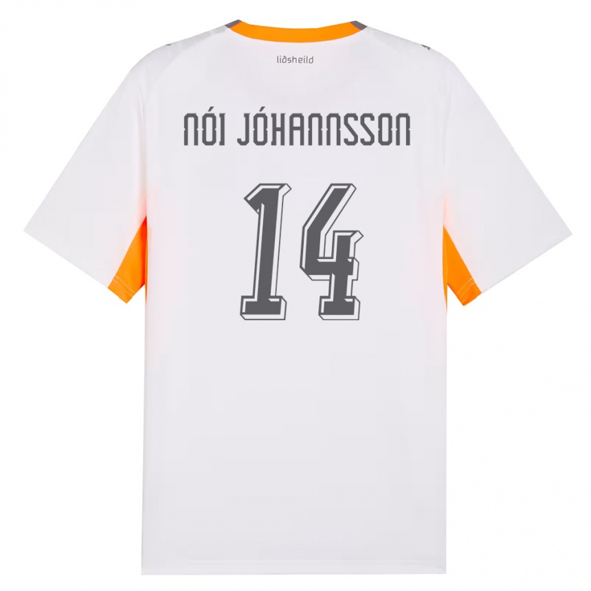 ילדים כדורגל אִיסלַנד Sigurdur Nói Jóhannsson #14 לבן כתום אפור הרחק ג'רזי 26-28