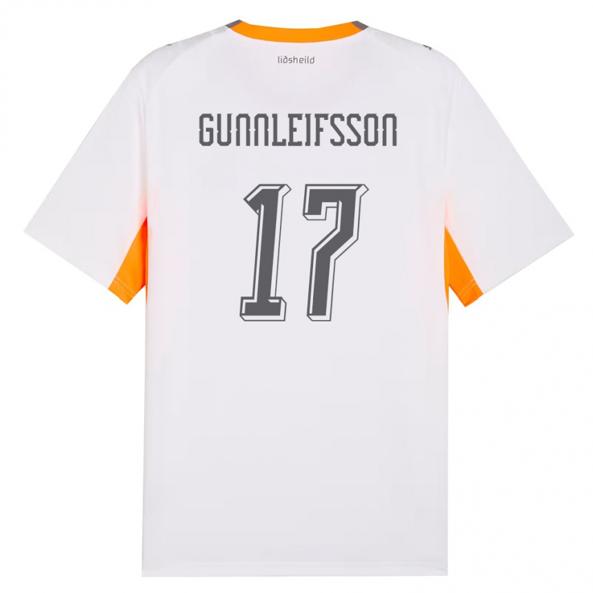 ילדים כדורגל אִיסלַנד Gunnleifur Orri Gunnleifsson #17 לבן כתום אפור הרחק ג'רזי 26-28