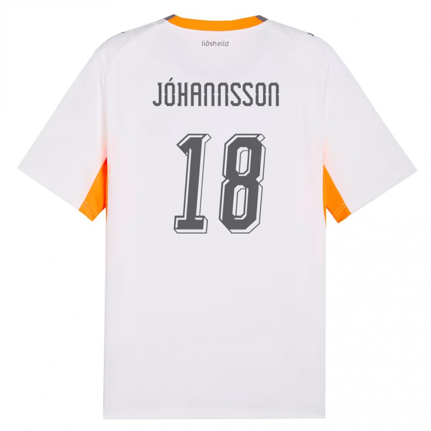 ילדים כדורגל אִיסלַנד Helgi Jóhannsson #18 לבן כתום אפור הרחק ג'רזי 26-28