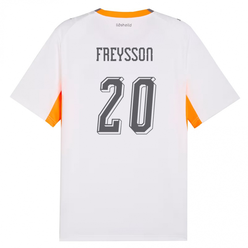 ילדים כדורגל אִיסלַנד Fjölnir Freysson #20 לבן כתום אפור הרחק ג'רזי 26-28
