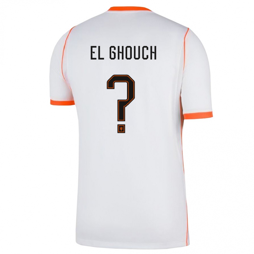 ילדים כדורגל הולנד Haitam El Ghouch #0 לבן כתום הרחק ג'רזי 26-28